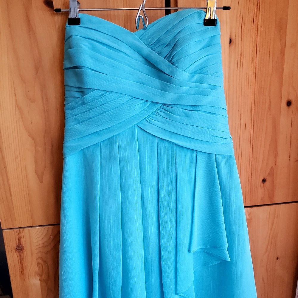 David's Bridal Aquamarine Short Chiffon Sleeveless Dress Size 10